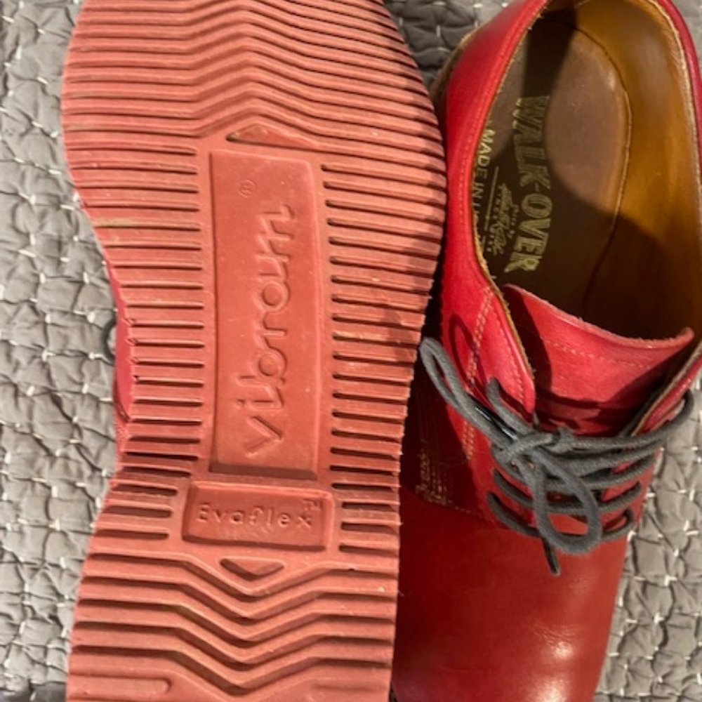 WALK OVER DERBIES - RED FULL GRAIN LEATHER - 8 - Picture 3 of 5